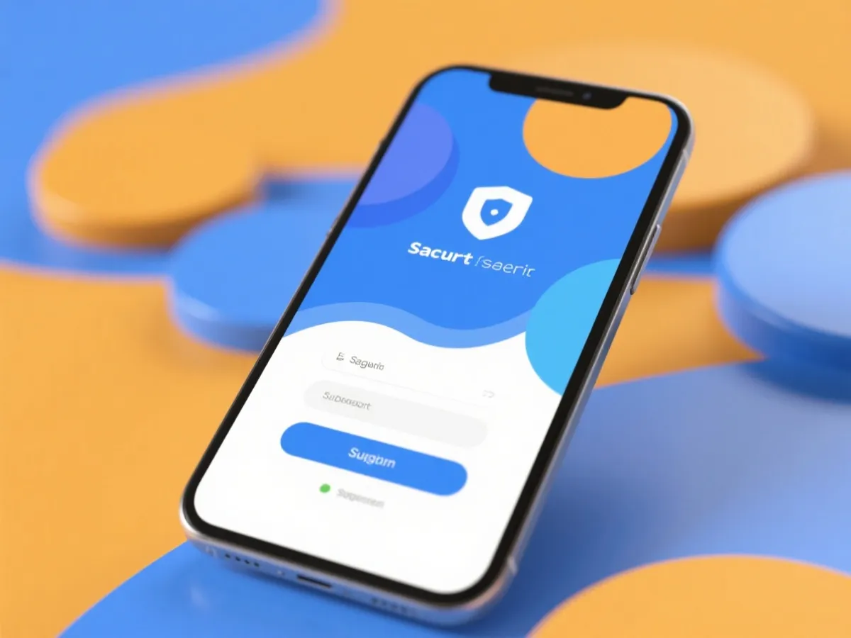 Secure mobile signup concept with clean interface